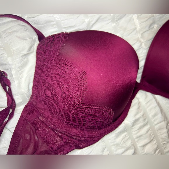 Victoria’s Secret Maroon Push Up Bra 32DD - Picture 2 of 2